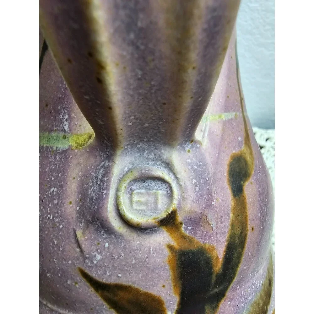 Elmer Taylor Studio Art Pottery‎ Pitcher Stoneware ET, 9 inch, serviceable